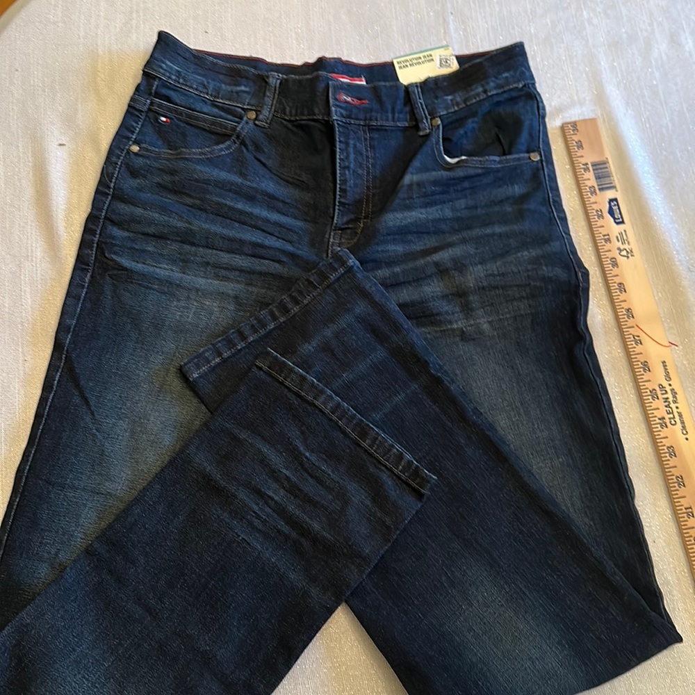 TOMMY HILFIGER leg boys revolution blue denim jeans size 16 slim fit (L)